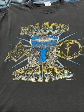 Mason Black Graphic Tee with Yellow & Blue Print